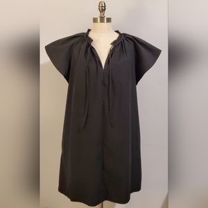 Tie-front Flutter Sleeve Mini Dress